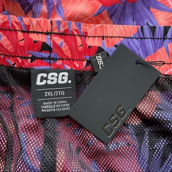 Mens 2X Tropical Swim Trunks - Picture 8 of 9